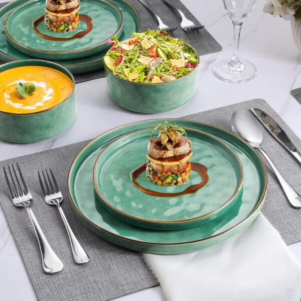 LIANYU Dinnerware Sets for 4, 12 Piece Plates and Bowls Dish...