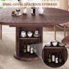 Dining Table for 4-6,63“Extendable Round Kitchen Dining Room...