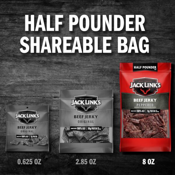 Jack Link's Beef Jerky, Peppered, Half Pounder Large Jerky B...