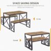 VECELO Kitchen Table with 2 Benches for 4, 43.3'' Wood Dinin...