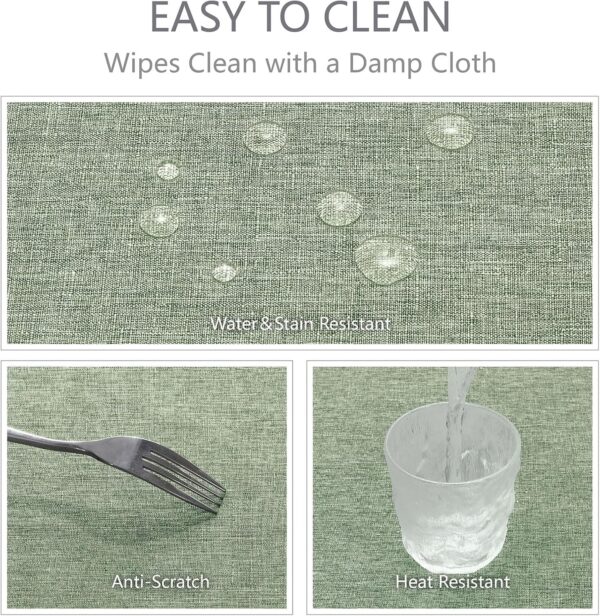 Rectangle Tablecloth Linen Textured Waterproof & Stain Resis...