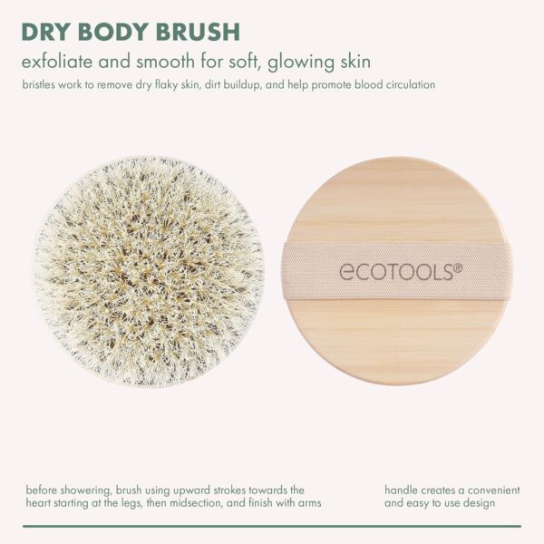 EcoTools Dry Body Brush, Cruelty-Free Bristles Exfoliate & S...