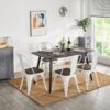 Yaheetech 18 Inch Classic Iron Metal Dining Chair with Wood ...