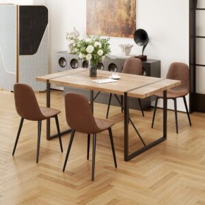 Dining Table Set for 4, Modern 55'' Wood Dinette Table Set f...
