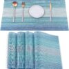 HeloHo Placemats Set of 4,Vinyl Table Place Mats Stain Resis...