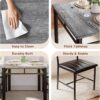 IRONCK Dining Table Set for 4, Wood Kitchen Table with Uphol...