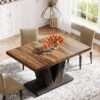 Tribesigns 47-Inch Dining Table for 4, Black Kitchen Dinner ...