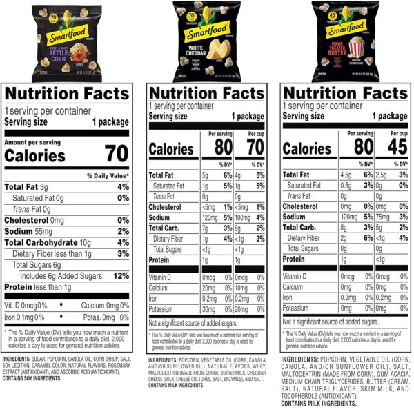 Smartfood Popcorn, Variety Pack, 0.5 Ounce (Pack of 40)