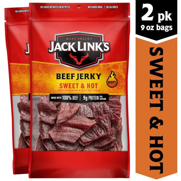 Jack Link's Beef Jerky, Sweet & Hot, Large Jerky Bags - Flav...