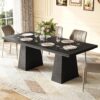 LITTLE TREE Dining Table for 6 People, Wooden Table, Rectang...