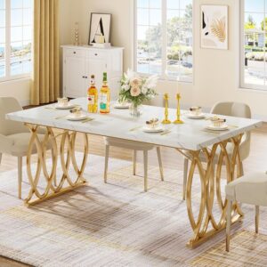 Tribesigns Modern Dining Table, 63" Large Kitchen Table for ...