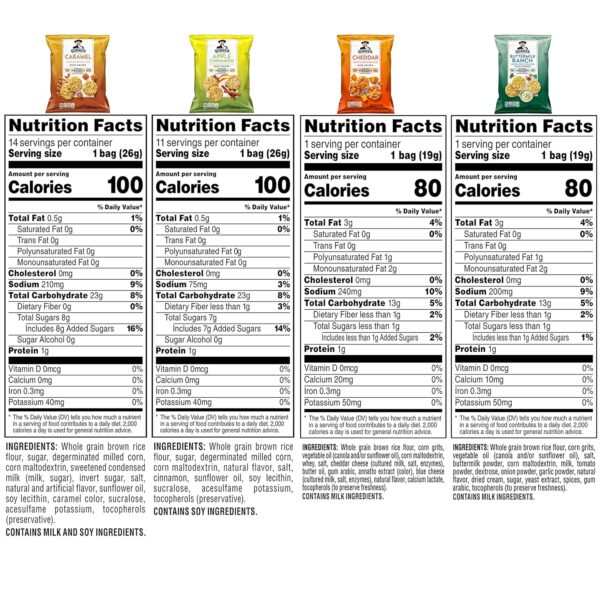 Quaker Rice Crisps, Gluten Free, 4 Flavor Sweet and Savory V...