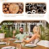 Devoko Home Acacia Wood Dining Table 6-Person Indoor Outdoor...