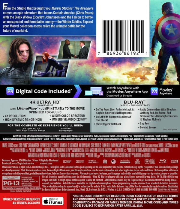 Captain America: The Winter Soldier [Blu-ray]