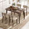 Tangkula Dining Table Set for 4, Dinette Set with Table and ...