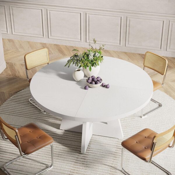 Tribesigns Round Dining Table Wood Kitchen Table for Dining ...