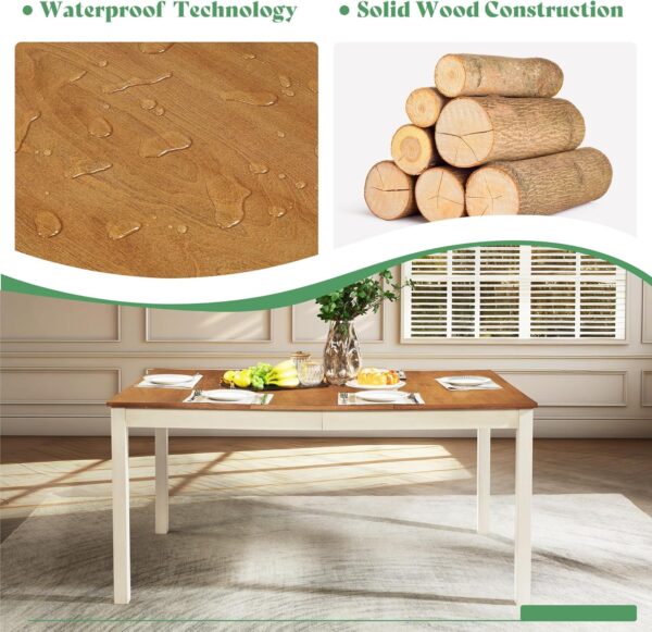 AMERLIFE 7-Piece Farmhouse Solid Wood Dining Table Set with ...
