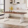Tribesigns Farmhouse Dining Table for 6 People, 70.8-Inch Re...