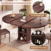 Dining Table for 4-6,63“Extendable Round Kitchen Dining Room...