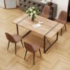 Dining Table Set for 4, Modern 55'' Wood Dinette Table Set f...