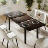Feonase 63" Extendable Kitchen Table, Modern Farmhouse Dinin...