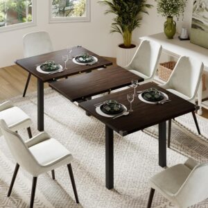 Feonase 63" Extendable Kitchen Table, Modern Farmhouse Dinin...