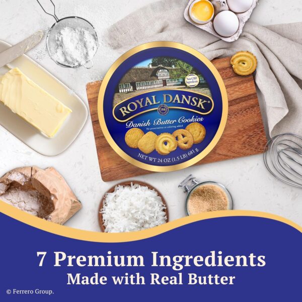 Royal Dansk Danish Cookies Tin, butter, 24 Ounce