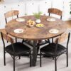 Round Dining Table Set for 4, Kitchen Table and Chairs for 4...