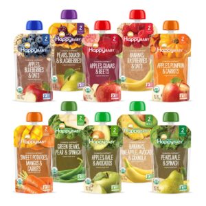 Happy Baby Organics Stage 2 Baby Food Pouches, Gluten Free, ...