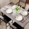 IRONCK Dining Table Set for 4, Wood Kitchen Table with Uphol...