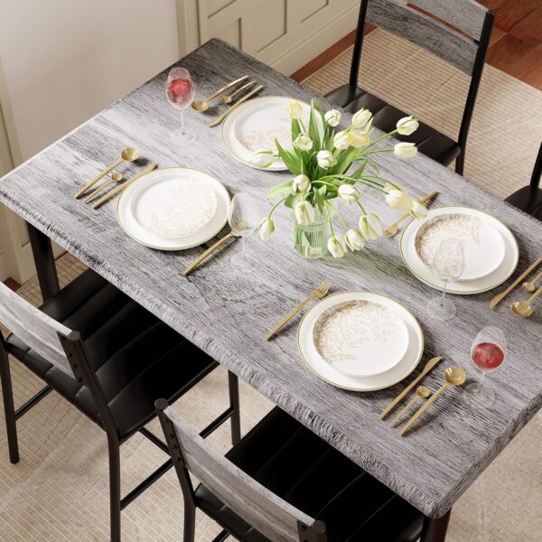 IRONCK Dining Table Set for 4, Wood Kitchen Table with Uphol...