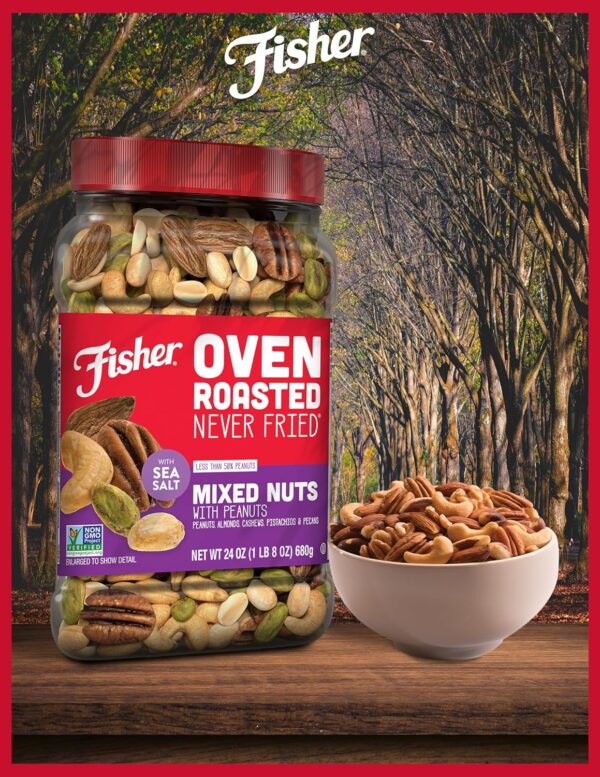 Fisher Oven Roasted Never Fried Mixed Nuts with Peanuts, 24 ...