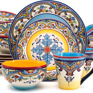 Euro Ceramica Zanzibar Collection 16 Piece Dinnerware Set Ki...