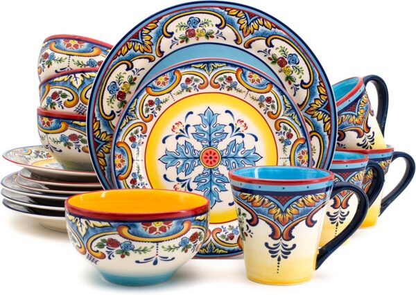Euro Ceramica Zanzibar Collection 16 Piece Dinnerware Set Ki...