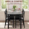 IRONCK Dining Table Set for 4, Wood Kitchen Table with Uphol...