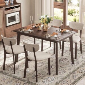 Tangkula Dining Table Set for 4, Dinette Set with Table and ...