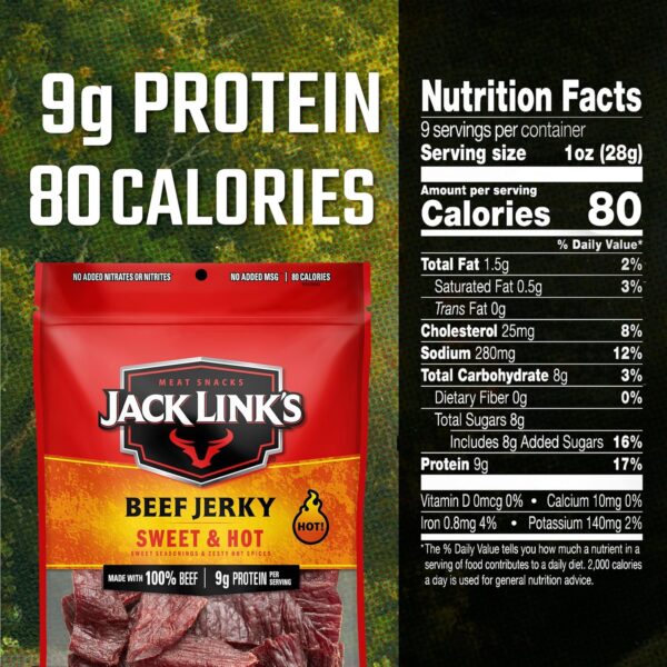 Jack Link's Beef Jerky, Sweet & Hot, Large Jerky Bags - Flav...