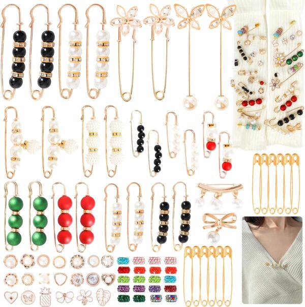 Gold Brooches Pins Charms for Socks: LOTOFUN Fashion 12,80,1...