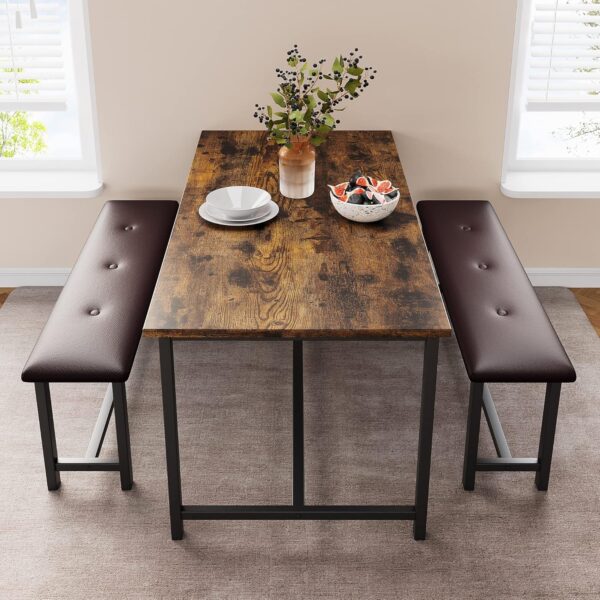 IDEALHOUSE Dining Table Set for 4, Kitchen Table with Uphols...