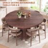 Dining Table for 4-6,63“Extendable Round Kitchen Dining Room...