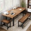 Feonase 5-Piece Dining Table Set for 4-8 People, 63" Extenda...
