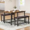 IDEALHOUSE Dining Table Set for 4, Kitchen Table with Uphols...