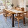 Devoko Home Acacia Wood Dining Table 6-Person Indoor Outdoor...