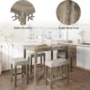 5-Piece Counter Dinner Height Table Set, Indoor Modern Recta...
