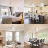 DLLT Flush Mount Ceiling Light: Modern 3-Light Brushed Nicke...