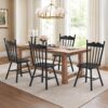 LUE BONA Black Dining Chairs Set of 4, Windsor Wooden Dining...