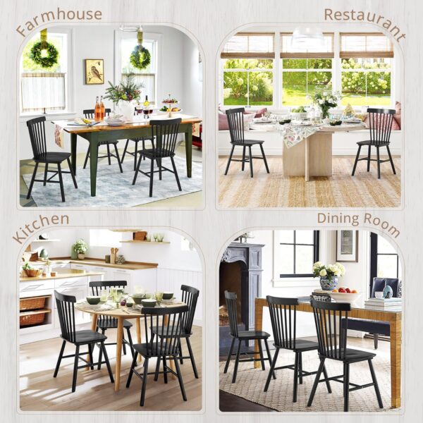 LUE BONA Dining Chairs Set of 4, Windsor Dining Chair, Spind...