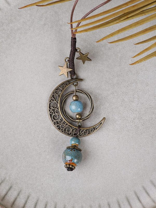 MINACHI Vintage Bohemian Hippie Ceramic Beads Crescent Moon ...