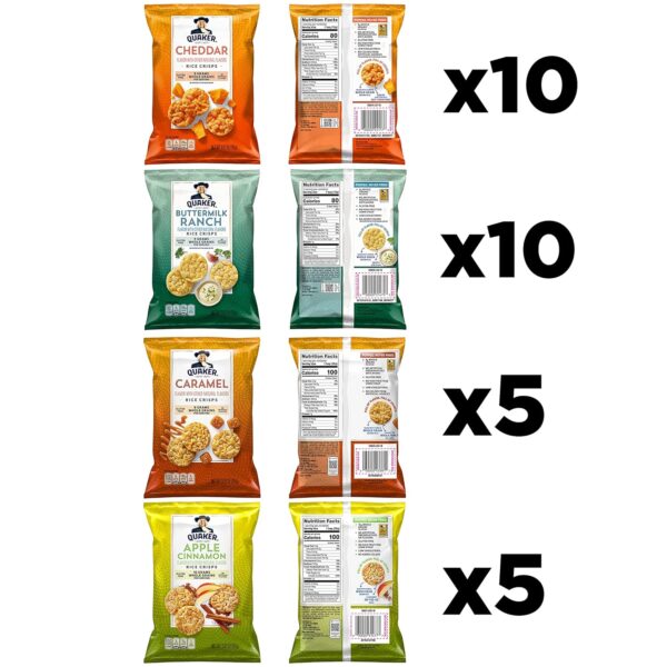 Quaker Rice Crisps, Gluten Free, 4 Flavor Sweet and Savory V...