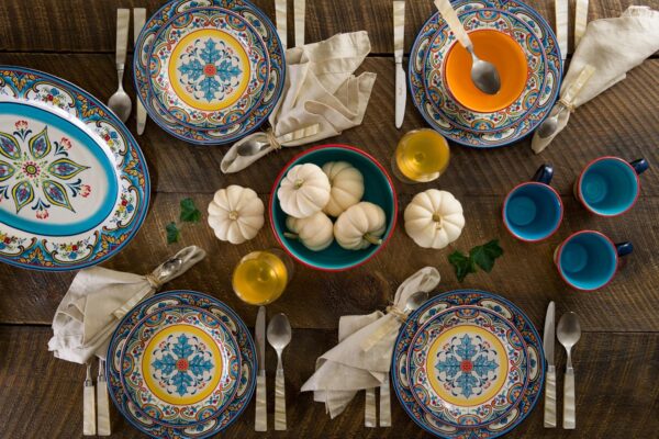 Euro Ceramica Zanzibar Collection 16 Piece Dinnerware Set Ki...